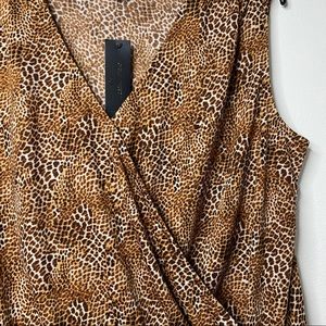 Nwt animal print blouse Worthington xl